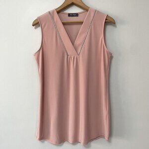 New Mr Max Pink V-neck Sleeveless Tank Top Size Small bin 4E